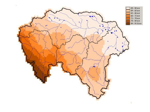 2.2. INTERPOLACE V dalším kroku byly srážky ze stanic převedeny na plochu.