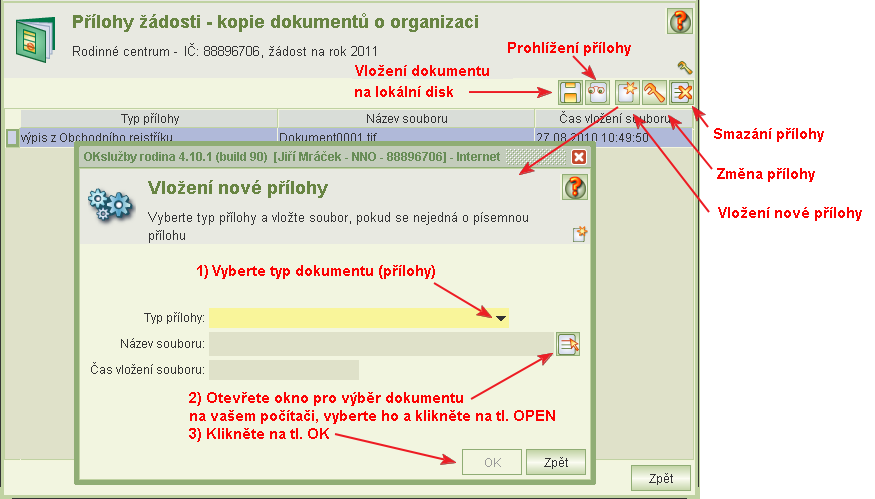 Dokument typu organizační struktura Pro povolené formáty a velikosti platí pravidla uvedená výše.