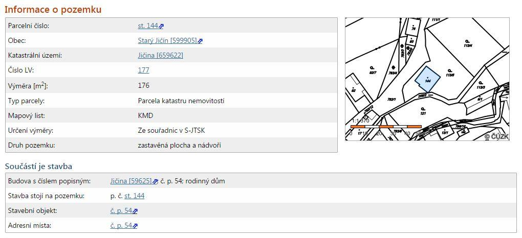 PŘÍLOHY Příloha č. 1 Informace z KN o pozemku p. č. st.