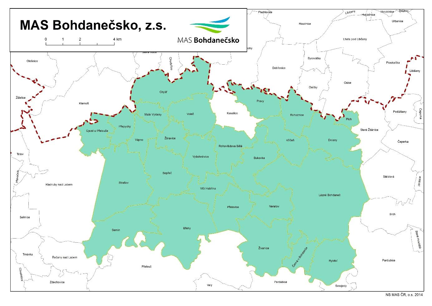 Strategie komunitně vedeného místního rozvoje MAS Bohdanečsko 2014 2020 POPIS A VYMEZENÍ ÚZEMÍ název obce kód obce IČ obce ORP počet místních částí počet obyvatel k 31. 12. 2014 rozloha (km 2 ) k 31.