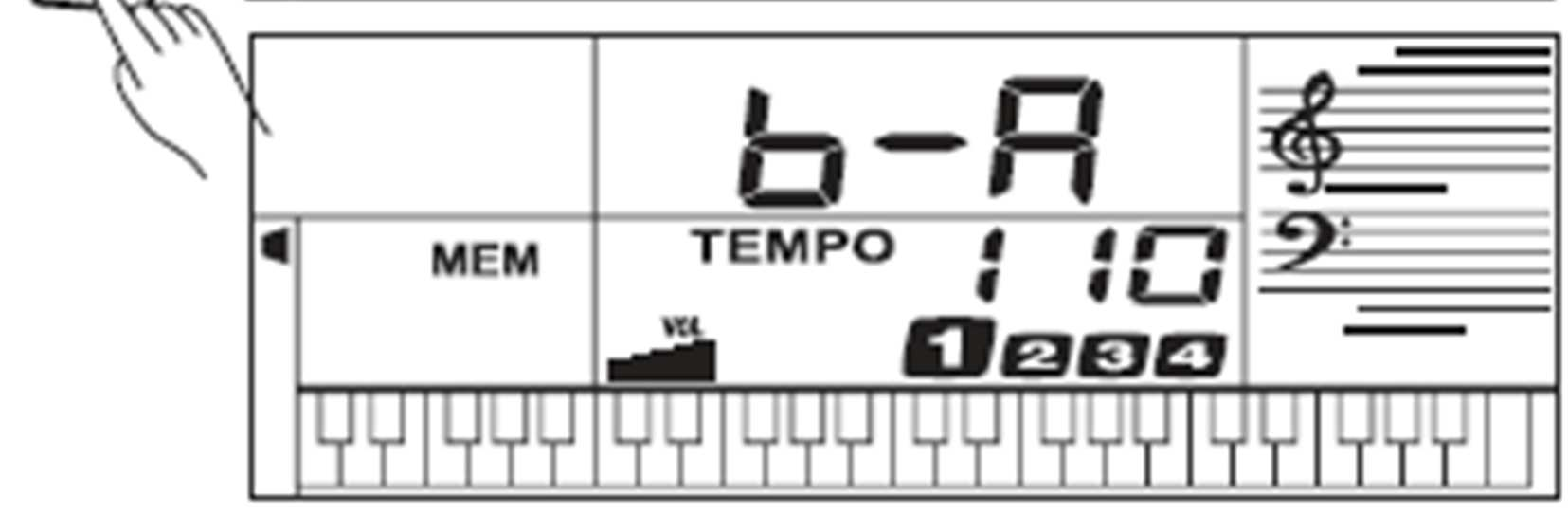 Pro přehrávání nebo zastavení rytmického doprovodu stiskněte tlačítko START/STOP (3).