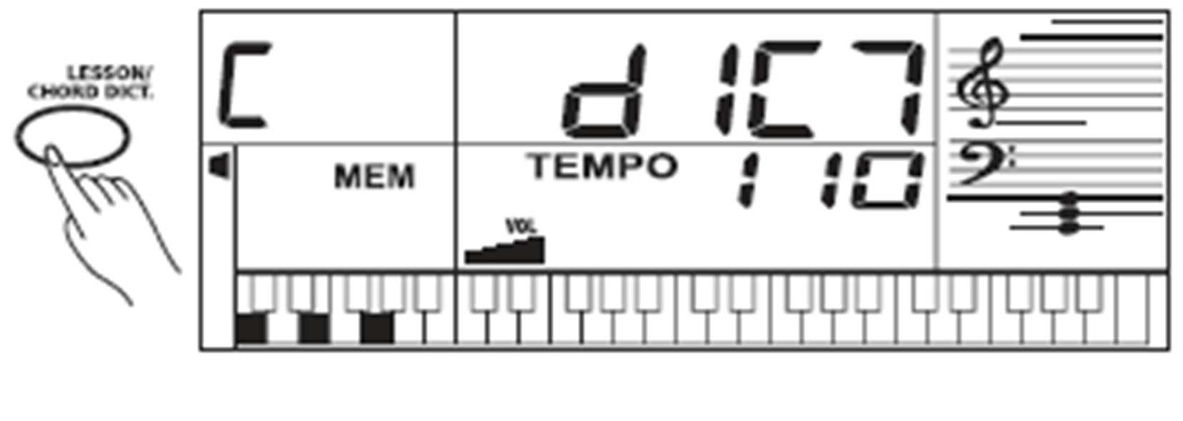 Tlačítkem MEMORY/PERC (16) se přepněte na funkci paměti a na levé straně displeje se objeví MEM. 2. Pro uložení aktuálně zvoleného nastavení (např.
