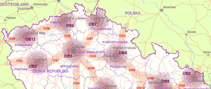 Průměrná vzdálenost do sídla správního obvodu ORP Chrudim je 12 km (vážený průměr, kde váhou je počet obyvatel v obci, pro obyvatele Chrudimi byla pro výpočet stanovena vzdálenost 1 km), na