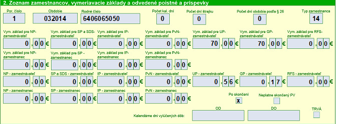 Rozpočítanie príjmu môžeme skontrolovať napr. na zrážke garančné poistenie na záložke Rozpis zrážky: Tento príjem bude vykázaný do ZP na MV (potrebné zaslať najneskôr 18. apríla tzn.