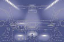 Viditelnost Tlumené osvětlení interiéru Tlumené osvětlení kabiny zlepšuje viditelnost v kabině v případě slabé intenzity vnějšího světla.