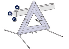 Pohodlí Výstražný trojúhelník (uložení) Místo pro uložení složeného výstražného trojúhelníku nebo jeho úložné schránky se nachází pod předním sedadlem.