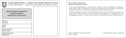 Částka 8 Telekomunikační věstník Strana 15 Líc ČTÚ č.j. 17596/2004-613 odbor správy kmitočtového spektra Rub Telekomunikační věstník, ev. č. MK ČR E 14 171 - vychází měsíčně.