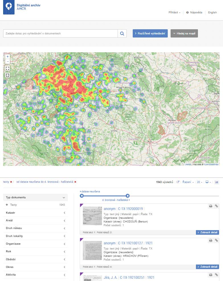 8.12.2016 13 zpřístupnění archivovaných dat z AMČR metadata (popis) i dokumenty webové prostředí texty fotografie letecké snímky plány a