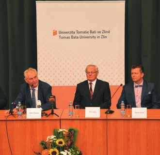 Návštěva prezidenta ČR Prezident České republiky Miloš Zeman navštívil začátkem října UTB v rámci své oficiální návštěvy Zlínského kraje.