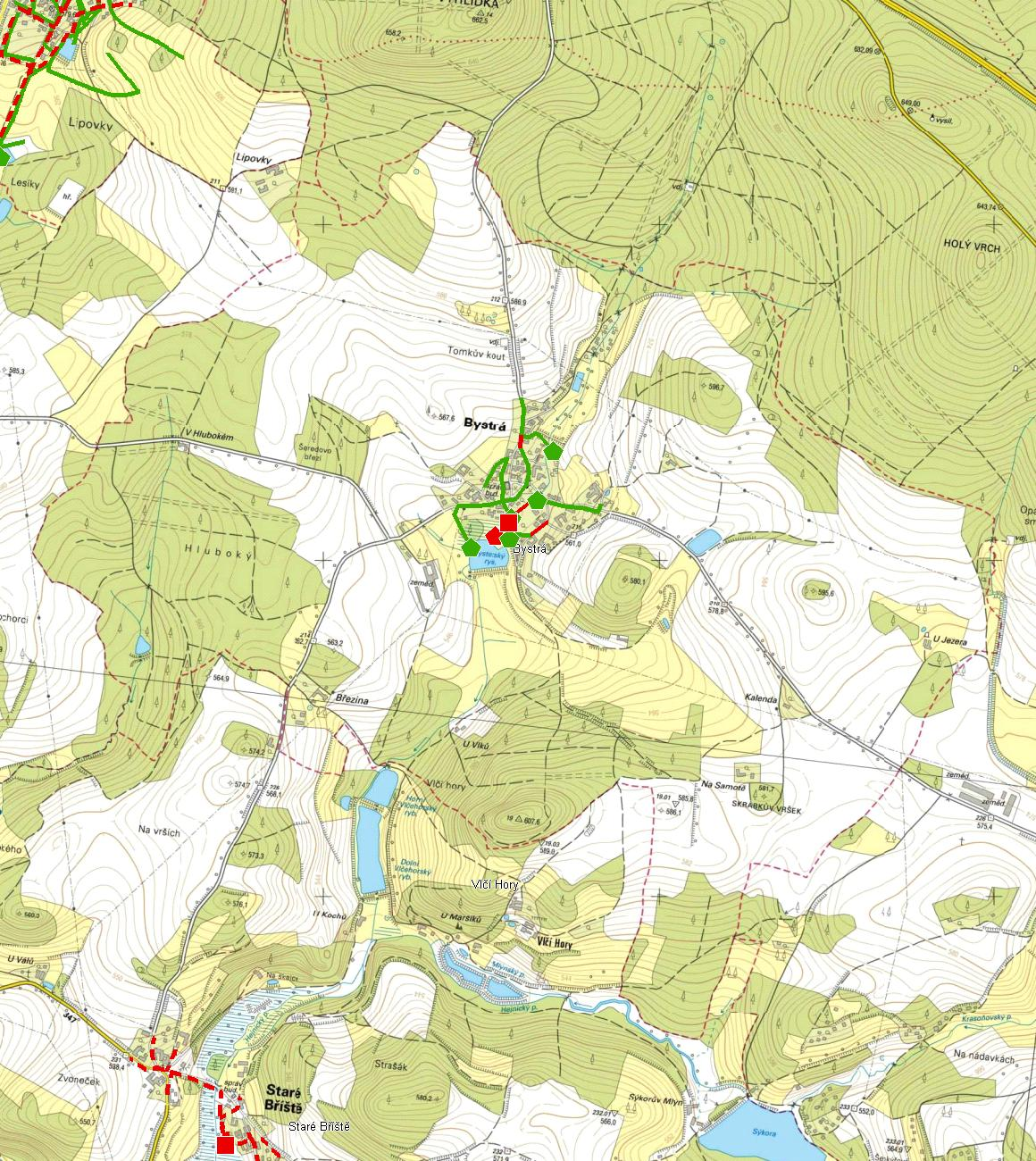 MAPA - KANALIZACE Trasování sítí, lokalizace ČOV, čerpacích stanic, výústí, odlehčovacích komor