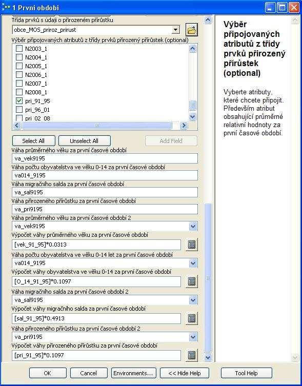 Všechny hodnoty byly zadány parametricky a s podrobnou nápovědou.