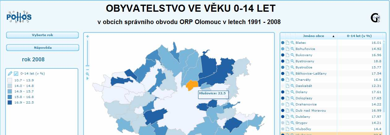 Ve třetím kroku dochází k výběru statistických dat v XML formátu, který byl vyexportován z programu MS Excel. Ve čtvrtém a pátém kroku je možné změnit topografický podklad.