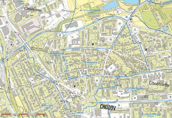 Obrázek 23: Lokalita Chodov: ZSJ Chodov - východ a Jižní Město - u tvrze Zdroj: http://vdp.cuzk.cz/marushka/ 4.1.