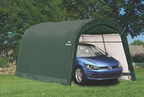 20 Přístřešky, garáže Plachtová garáž SHELTERLOGIC 70417EU zastavěná plocha: 3,24 m² délka (vnější): 1,8 m šířka (vnější): 1,8 m výška (vnější): 1,8 m dveře: rolovací plachta materiál konstrukce: