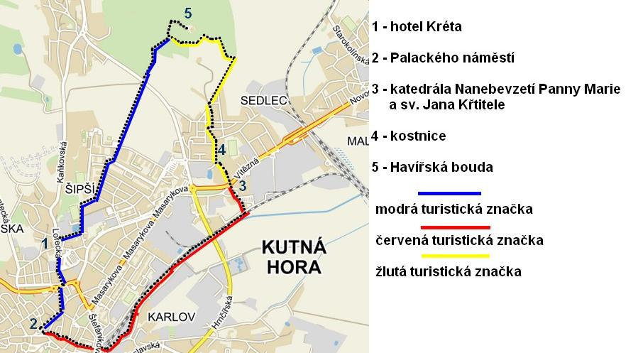 Havířská bouda o Otevírací doba: 10:00 18:00 Vstupné: 60,- Kč/ dospělí, 30,-/ děti [24] Obrázek 16: Trasa druhého dne Zdroj: vlastní zpracování dle mapy.cz (měřítko 1:1200) Třetí den (Ne).