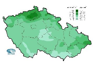 Mokrá depozice amonných iontů (1x1 km) 1990 2000 2003 poskytl ČHMÚ Praha Rok 1990 1994 1998 2000 2003