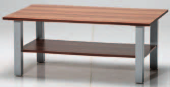 - * Konferenčný stolík Luke doska stola bezpečnostné sklo 6mm, lepené UV, š/v/h: 100 x 45 x 60 cm, polica dekor orech, kovové