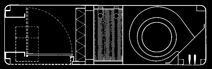 Vzduchové dveřní clony pro náročné interiéry OR 151 Doplňující vyobrazení Rozměrový náčrtek vzduchových clon typu OR N-5 LUH a OR N-5 LUV Parametry clon viz tabulka OR 5 s vodním ohřívačem AWE ve