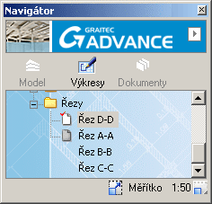 Řez D-D byl oddělen ze skupiny výkresů.