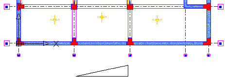 1. Na nástrojové liště AutoCAD Kresli, kliněte. 2. Protože bude rampa vytvořena z desky D11, pro určení délky rampy se uchopte k rohům desky.