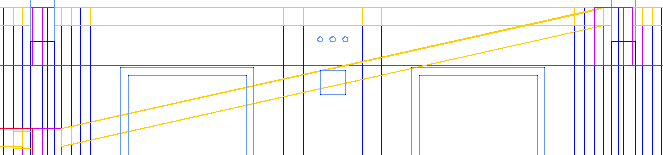 Obrázek 129: Čelní pohled na model Vytvořte další čáru otvorů do trámů