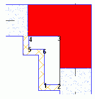 Krok 7: Vytvoření polygonálního otvoru do desky Tento krok popisuje, jak vytvořit polygonální otvor do desky zadáním rohových bodů. Přibližte pohled na průsečík os F'21'. 1.