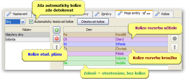1.4.2 Kde jsou zobrazeny v rozvrhu plánu je potřeba znát nejen plán, ale i dodatečné údaje statut, dopor. ročník a dopor. semestr.