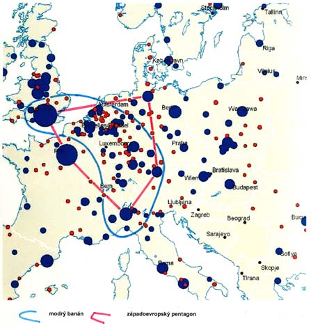 potenciál území středn ední Evropy osídlen dlení je i v rámci r jednotlivých států značně diferencované póly a koridory osídlen dlení jsou dlouhodobě vytvářen ené stabilizovaný