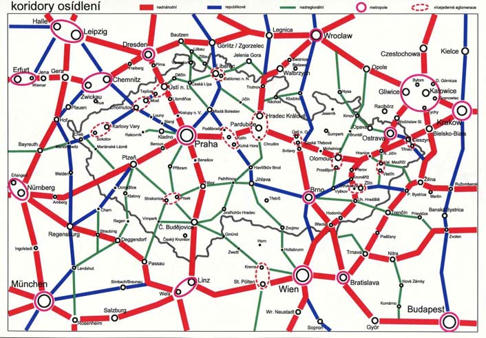 nejvýznamnější vazby ve středn ední Evropě, procházej zejících ch územím ČR Berlin Dresden Praha Wien/Budapest Berlin Dresden Linz Graz Zagreb/Ljubljana München Praha Wroclaw - Warszawa München Praha