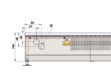 podlahového  vysoký výkon přirozené rychlá reakční doba NOVINKA 420 mm 140 mm konvektoru L