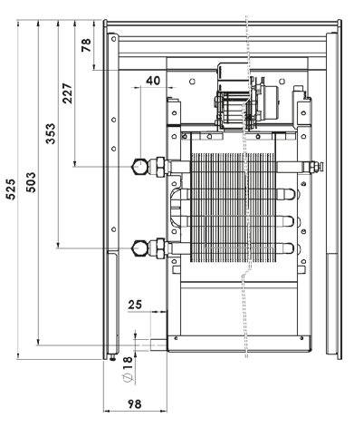 energie bezpečné napětí 12 V DC snadné ovládání 156 mm 525 mm 900 až 2000 mm INFO: krycí mříž konvektoru nesmí být zatěžována ani