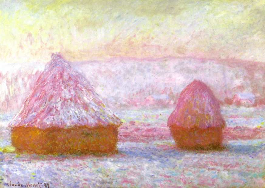 c Claude Monet Stohy sena za oblevy při západu slunce, 1891 olej, plátno, 64,9x92,3 cm The Art