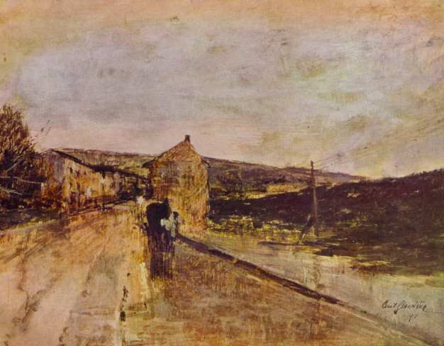 23. Antonín Slavíček Cesta v dešti, 1895 olej,