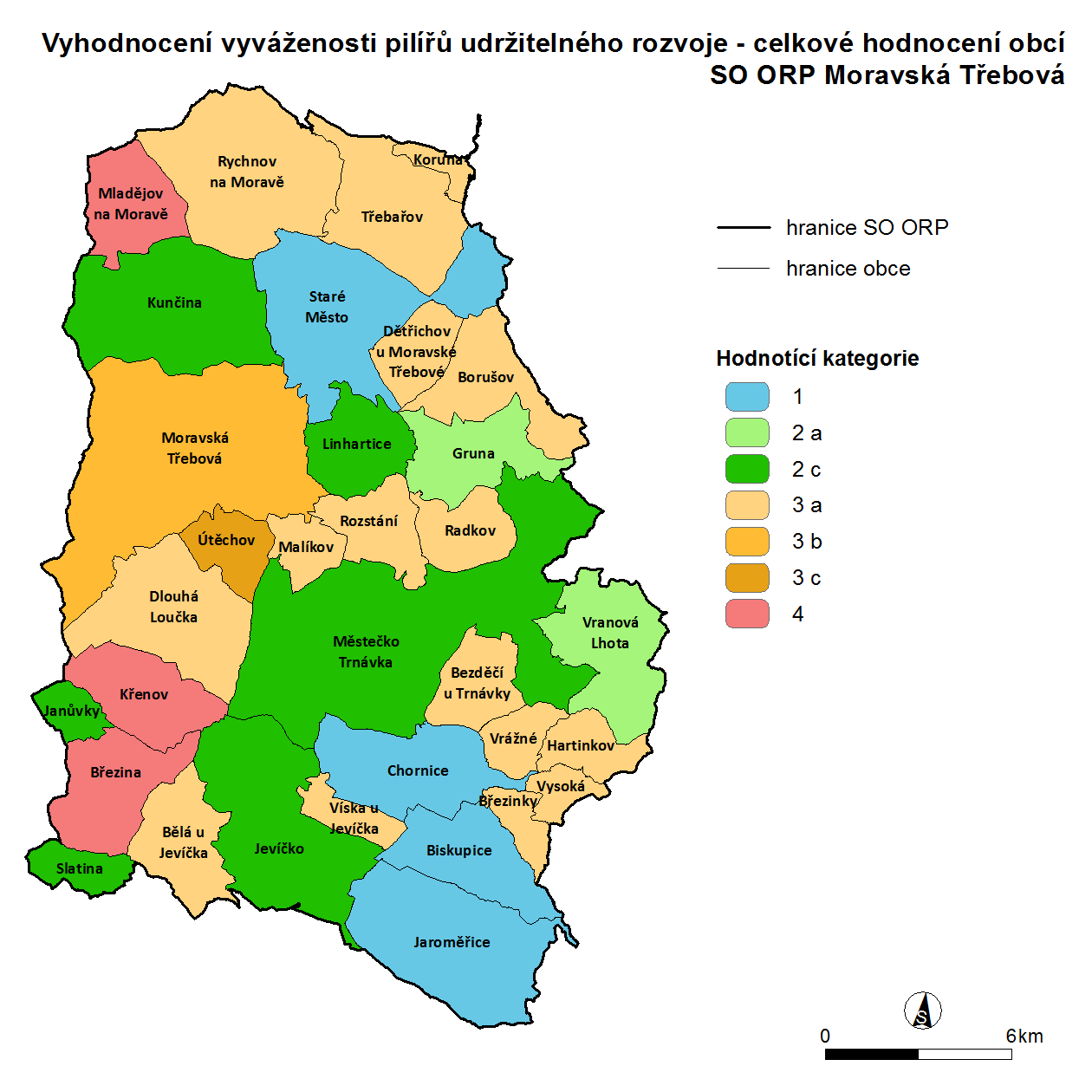 Obec Počet dosaţených bodů Přepočtená bodová hodnota Celkem Zařazení obce ENV EKO SOC ENV EKO SOC Křenov -1-4 -5-8,3-20,0-25,0-53,3 4 Mladějov na Moravě -3-3 -5-25,0-15,0-25,0-65,0 4 Radkov 3-7 -12