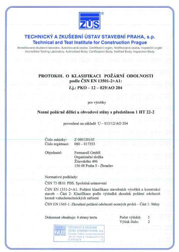 Jak se prokazuje požární odolnost konstrukcí Protokol o zkoušce