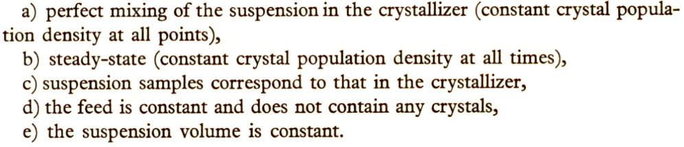 The population balance of the