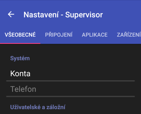 1.1 Systém Konta Po kliknutí na