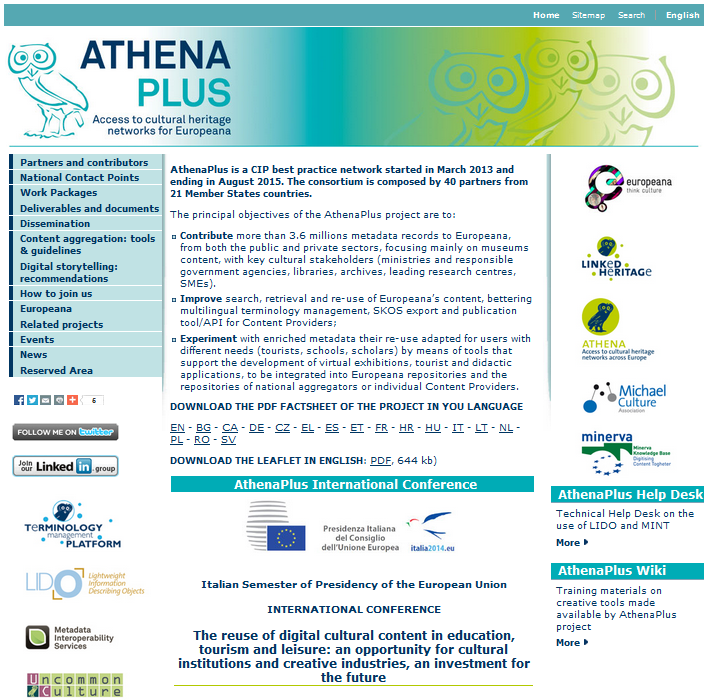 Projekty Athena Athena 2008-2011 Financovaný programem Evropské komise - econtentplus 21 evropských zemí, 109 kulturních institucí
