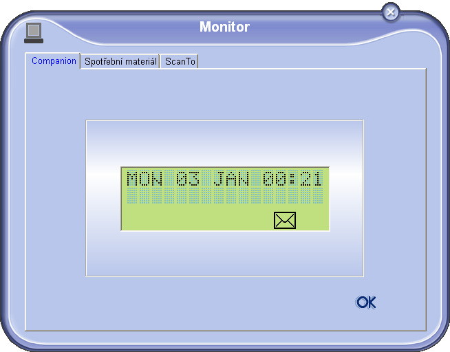 MF Monitor Grafické zobrazení Spust te aplikaci MF DIRECTOR klepnutím na ikonu umístěnou na vaší pracovní ploše nebo prostřednictvím nabídky START > PROGRAMY > COMPANION SUITE> COMPANION SUITE PRO LL