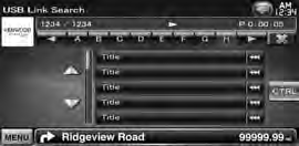 Poslech hudebního disku/ zvukového souboru & Sledování videosouboru/souboru s obrázkem Vyhledávání kontaktu (audio soubor na USB) Vyhledá další píseň aktuálně zvoleného umělce.