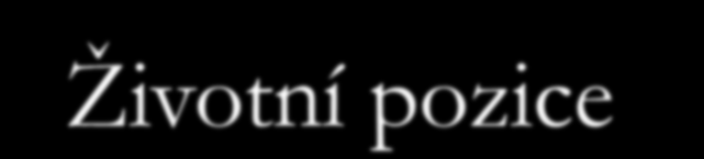 Životní pozice Já jsem OK-Ty jsi OK Význam Pozitivní vliv hodnocení vlastní osoby i ostatních Já jsem