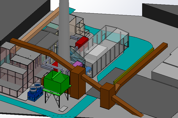 Studie řešení ekologizace kotelny Thermoservis Nymburk kotel na biomasu 25 t/h (2011) Osazení parní protitlaké