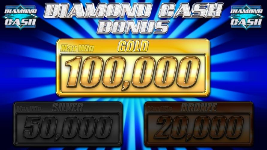 Při nastavení bonusu na Mód 2, kdy je zobrazeno 5 symbolů Diamond Cash na výherní linii, je spuštěno losování mezi třemi zobrazovanými úrovněmi na Diamond Cash Bonus display.