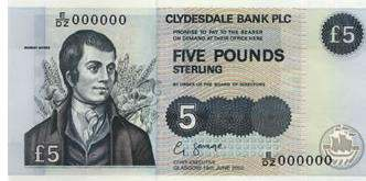 Clydesdale Bank - 5 Famous Scots Series Charakteristika vzhledu:
