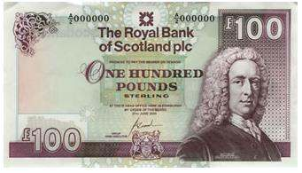 Royal Bank of Scotland Royal Bank of Scotland vydává pouze 6 bankovek, které jsou stále platné Royal Bank of Scotland - 100 Current
