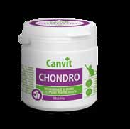 Glukosamin a chondroitin pro výživu kloubní chrupavky Vitamín C a kolagen pro zlepšení pohyblivosti, silné šlachy a vazy Canvit Chondro je kombinací unikátních chondroprotektiv & bioaktivních látek: