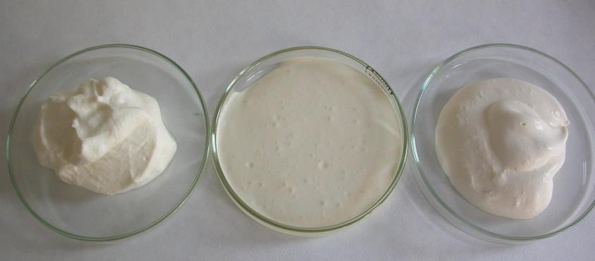 KAUZA: Kvalita šlehačky marking declared ingredients Plant sterols (mg/kg) fat content (%) Evaluation V1 cream, stabilizing agent: