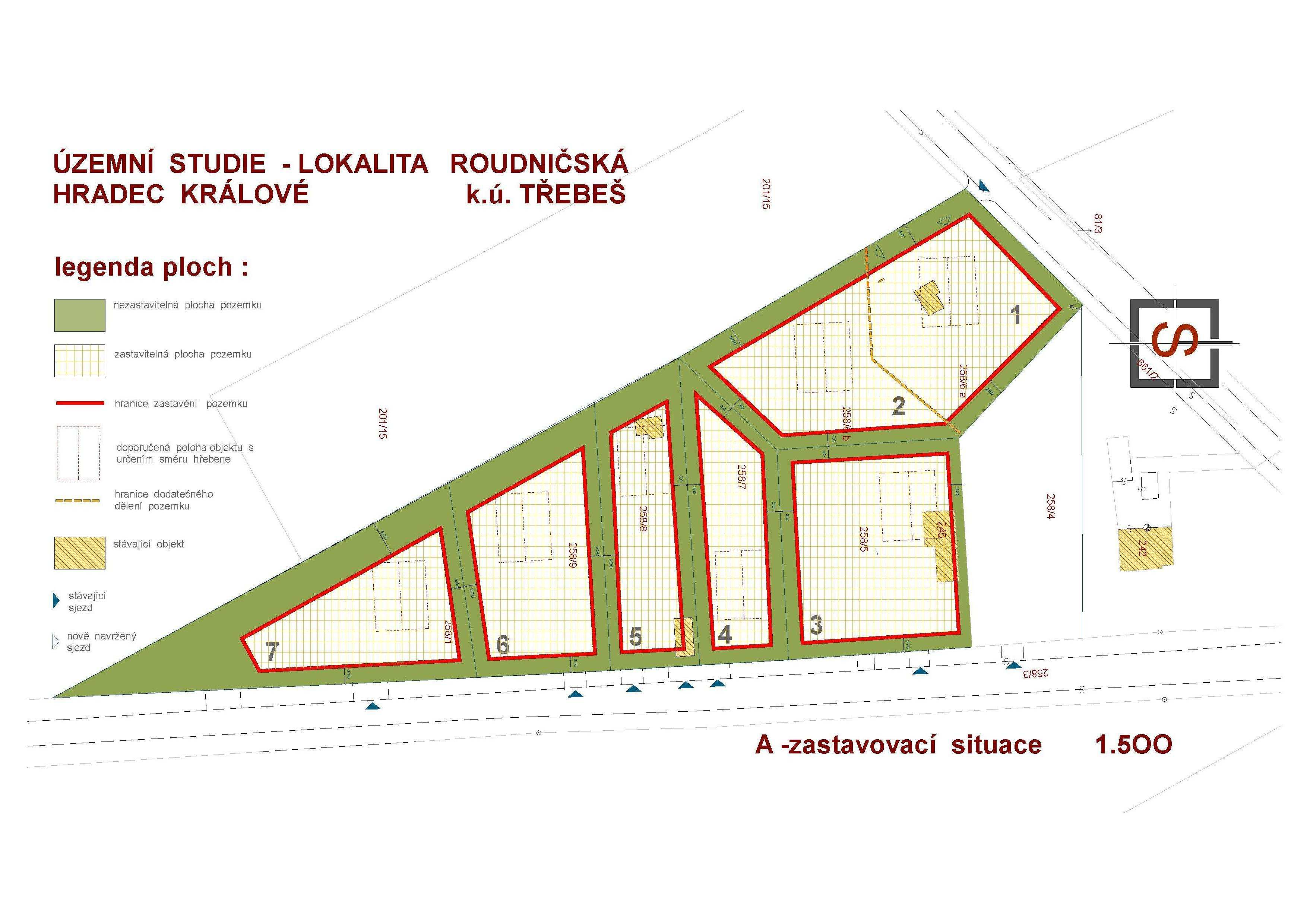 ÚZEMNÍ TUDIE - LOKLIT ROUDNIČKÁ HRDEC KRÁLOVÉ k.ú. TŘEBEŠ HLVNÍ PROJEKTNT: ing.rch Krel CHMIED ml. UTOR TVBY : ing.rch Krel chmied ml.