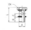 T - roubení otoãné s válcov m závitem Orienting tee male adaptor (parallel) - centre leg Typ Objednací ã. Hadiãka B L1 L2 CH1 CH2 Typ Order No.