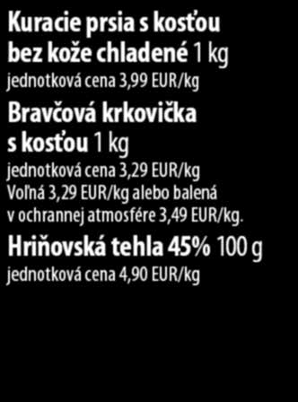 kože chladené 1 kg jednotková cena 3,99